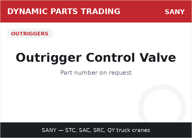 Outrigger Control Valve — SANY